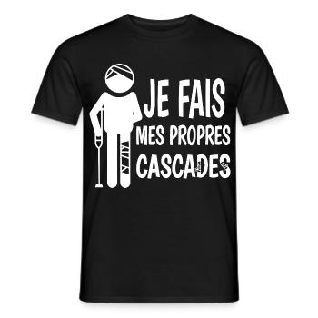 Ich mache meine eigenen Stunts, peinlichen Humor - Männer T-Shirt - Schwarz - Vorne - AI Model Male 178 light (178cm)