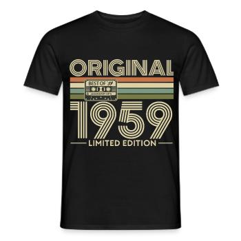 1959 Limited Edition Cassette - Men's T-Shirt - black - Front - AI Model Male 178 light (178cm)