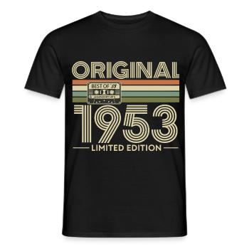 1953 Limited Edition Retro Cassette - T-shirt homme - noir - Devant - AI Model Male 178 light (178cm)