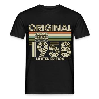 Original 1958 Edition Retro - Men's T-Shirt - black - Front - AI Model Male 178 light (178cm)