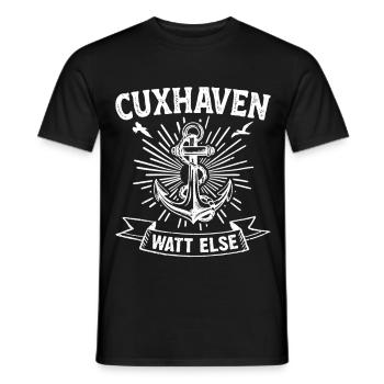 CUXHAVEN WATT ELSE Wadden Sea North Sea Funny - Men's T-Shirt - black - Front - AI Model Male 178 light (178cm)