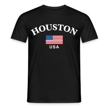 Houston, USA - Männer T-Shirt - Schwarz - Vorne - AI Model Male 178 light (178cm)