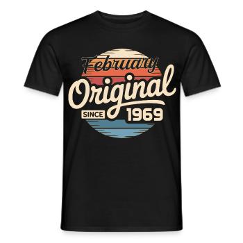 Février 1969 Cadeau d’anniversaire Février 1969 - T-shirt homme - noir - Devant - AI Model Male 178 light (178cm)