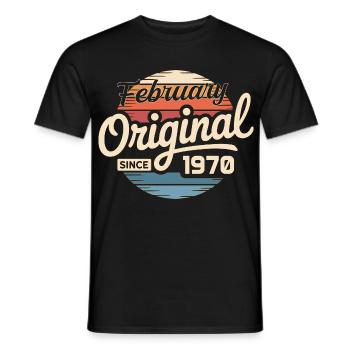 Cadeau d’anniversaire de février 1970 Février 1970 - T-shirt homme - noir - Devant - AI Model Male 178 light (178cm)