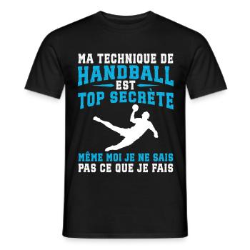Handball - Männer T-Shirt - Schwarz - Vorne - AI Model Male 178 light (178cm)