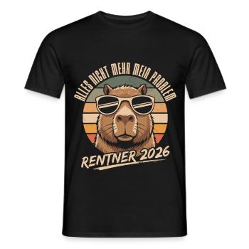 Don de retraite 2026 pour les retraités de Capybara - T-shirt homme - noir - Devant - AI Model Male 178 light (178cm)