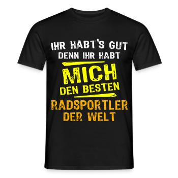 Cyclist Gift - Men's T-Shirt - black - Front - AI Model Male 178 light (178cm)