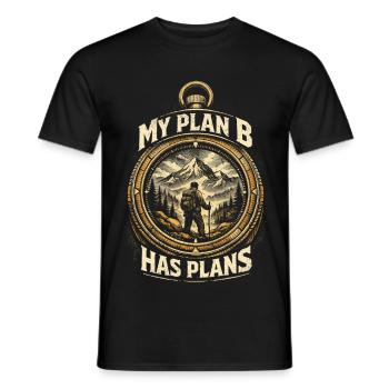 Prepper Survivalist My Plan B Has Plans - Men's T-Shirt - black - Front - AI Model Male 178 light (178cm)