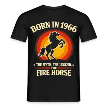 Legend 1966 Fire Horse Myth Retro - Men's T-Shirt - black - Front - AI Model Male 178 light (178cm)