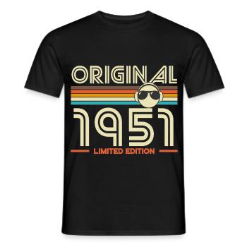 Originale Retro-Edition von 1951 - Männer T-Shirt - Schwarz - Vorne - AI Model Male 178 light (178cm)
