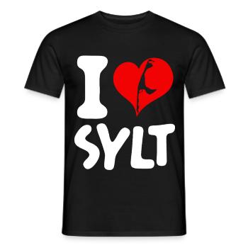 Nordsee Urlaub I LOVE SYLT Lustiges - Männer T-Shirt - Schwarz - Vorne - AI Model Male 178 light (178cm)