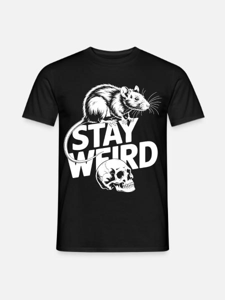 Stay Weird Ratte und Skull - Männer T-Shirt - Schwarz