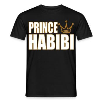 Prince Habibi – Royal Arabic Love Statement Design - Men's T-Shirt - black - Front - AI Model Male 178 light (178cm)