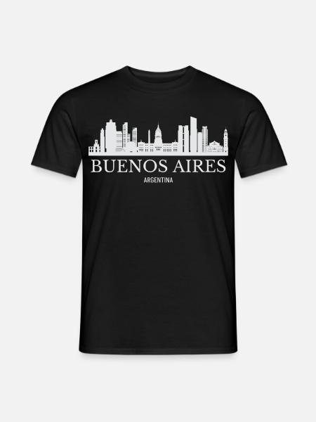 Buenos Aires Skyline, Buenos Aires Argentine - T-shirt homme - noir