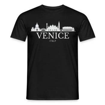 Venise, Italie, silhouette de Venise - T-shirt homme - noir - Devant - AI Model Male 178 light (178cm)