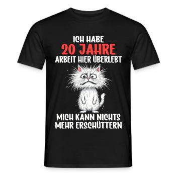 20th Company Anniversary Service Anniversary Work - Men's T-Shirt - black - Front - AI Model Male 178 light (178cm)