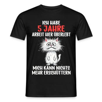 5 Year Company Anniversary Service Anniversary Work - Men's T-Shirt - black - Front - AI Model Male 178 light (178cm)