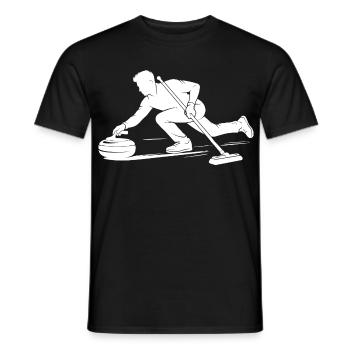 Curling Spieler Wintersport Eisstockschießen - Männer T-Shirt - Schwarz - Vorne - AI Model Male 178 light (178cm)