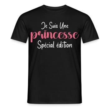 je suis une princesse spécial édition - T-shirt homme - noir - Devant - AI Model Male 178 light (178cm)