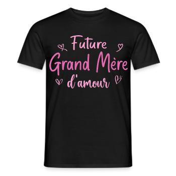 Future grand mère d'amour - Cadeau grand mère - T-shirt homme - noir - Devant - AI Model Male 178 light (178cm)