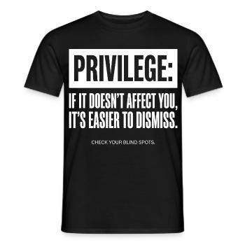 Devis de privilège : vérifiez vos angles morts - T-shirt homme - noir - Devant - AI Model Male 178 light (178cm)