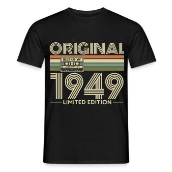 Original 1949 Édition Limitée Retro - T-shirt homme - noir - Devant - AI Model Male 178 light (178cm)