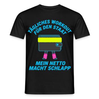Tägliches Workout Fuer Den Staat - Männer T-Shirt - Schwarz - Vorne - AI Model Male 178 light (178cm)