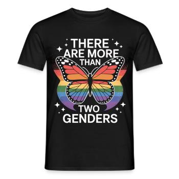 T-shirt Papillon de la fierté – Déclaration LGBTQ - T-shirt homme - noir - Devant - AI Model Male 178 light (178cm)