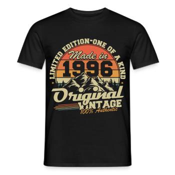 Original 1996 Vintage jahrgang GeburtstagGeschenk - Männer T-Shirt - Schwarz - Vorne - AI Model Male 178 light (178cm)