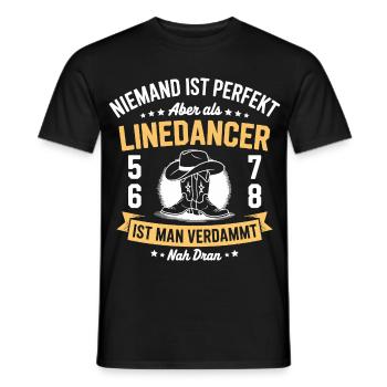 Line Dance Country Western Line Dancer - Men's T-Shirt - black - Front - AI Model Male 178 light (178cm)