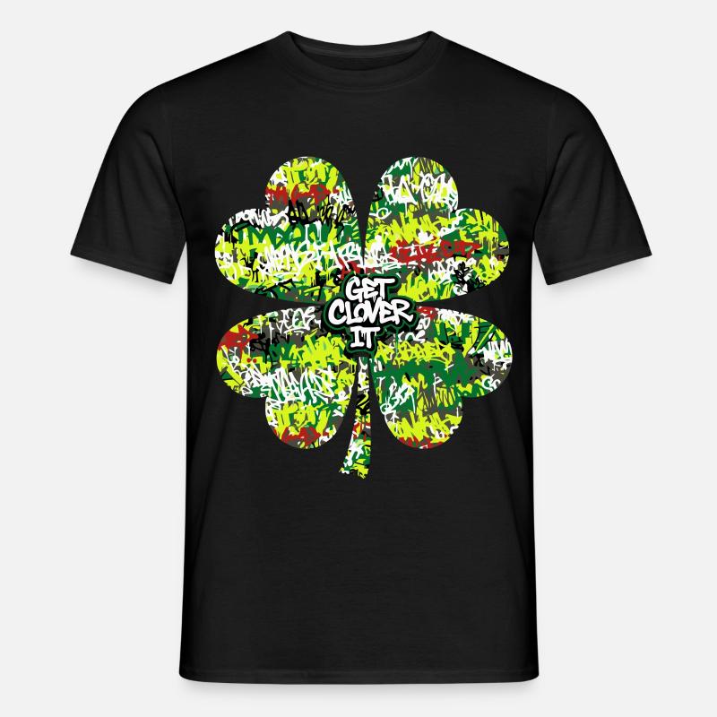 Graffiti Kleeblatt - Männer T-Shirt - Schwarz