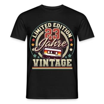 23rd Birthday Vintage Cassette - Men's T-Shirt - black - Front - AI Model Male 178 light (178cm)