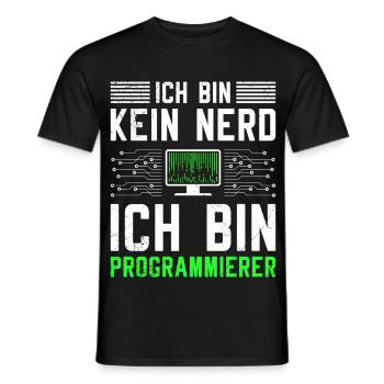 Computer ICH BIN KEIN NERD ICH BIN PROGRAMMIERER - Männer T-Shirt - Schwarz - Vorne - AI Model Male 178 light (178cm)