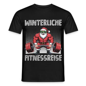 Weihnachtsmann WINTERLICHE FITNESSREISE Lustig - Männer T-Shirt - Schwarz - Vorne - AI Model Male 178 light (178cm)