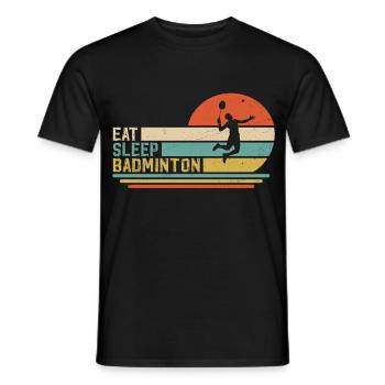Badminton - Men's T-Shirt - black - Front - AI Model Male 178 light (178cm)