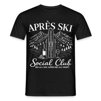 Après Ski Social Club Ski All Day Après Ski All - T-shirt homme - noir - Devant - AI Model Male 178 light (178cm)