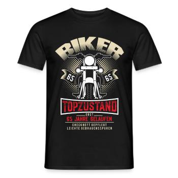 65th Birthday Motorcyclist Motorcycle - Men's T-Shirt - black - Front - AI Model Male 178 light (178cm)