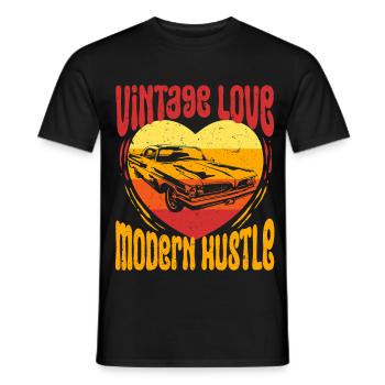 Auto Restauration Vintage Love - Männer T-Shirt - Schwarz - Vorne - AI Model Male 178 light (178cm)