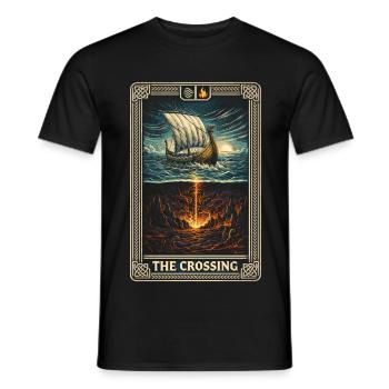 Skandinavisch Wikinger The Crossing Tarot Card - Männer T-Shirt - Schwarz - Vorne - AI Model Male 178 light (178cm)