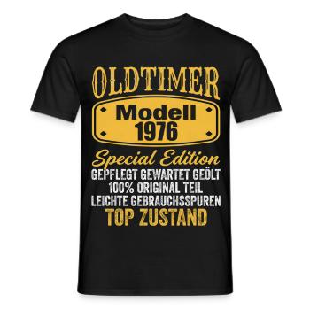 50th Birthday Classic Car Model 1976 - Men's T-Shirt - black - Front - AI Model Male 178 light (178cm)