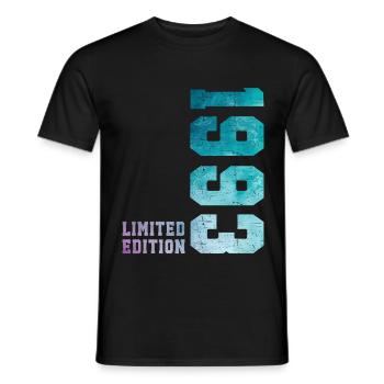 1993 Édition Limitée 33 ans anniversaire - T-shirt homme - noir - Devant - AI Model Male 178 light (178cm)