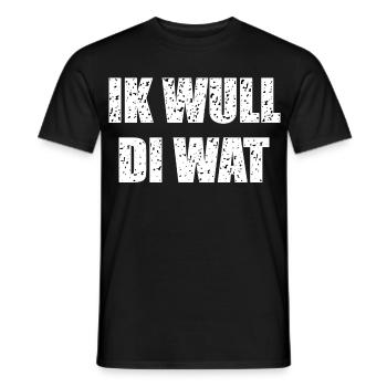 Drôle de dicton bas-allemand - T-shirt homme - noir - Devant - AI Model Male 178 light (178cm)
