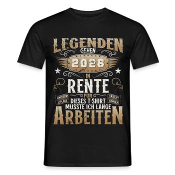 Pension 2026 Gift Man Retired Retirement Funny - Men's T-Shirt - black - Front - AI Model Male 178 light (178cm)