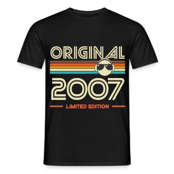 Original 2007 Limited Edition Retro Stripes - Men's T-Shirt - black - Front - AI Model Male 178 light (178cm)