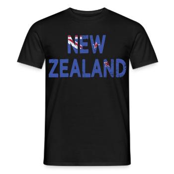 Logo de la Nouvelle-Zélande Drapeau de la Nouvelle-Zélande - T-shirt homme - noir - Devant - AI Model Male 178 light (178cm)