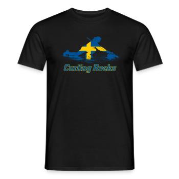 Le curling rocks Suède Fan Merch - T-shirt homme - noir - Devant - AI Model Male 178 light (178cm)