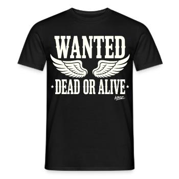 Recherché mort ou vivant avec des ailes - T-shirt homme - noir - Devant - AI Model Male 178 light (178cm)