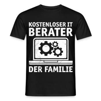 Nerd Computer KOSTENLOSER IT BERATER DER FAMILIE - Männer T-Shirt - Schwarz - Vorne - AI Model Male 178 light (178cm)