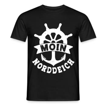North Sea Holiday MOIN NORDDEICH Funny - Men's T-Shirt - black - Front - AI Model Male 178 light (178cm)
