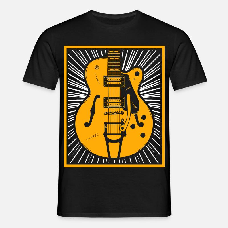 Retro gitarrsilhuett - T-shirt herr - svart